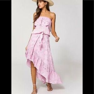 🆕Young Fabulous & Broke Elena Faux Wrap High-low Eyelet Skirt size Large